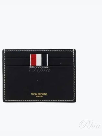 Stitched Vacchetta Card Wallet Navy - THOM BROWNE - BALAAN 2