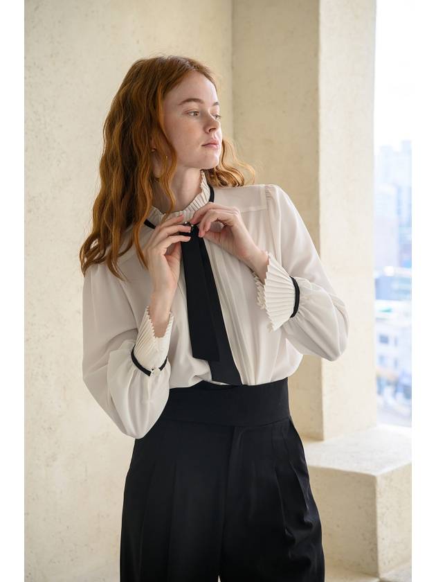 Caigienne Black Tie Neck Blouse - CAHIERS - BALAAN 7