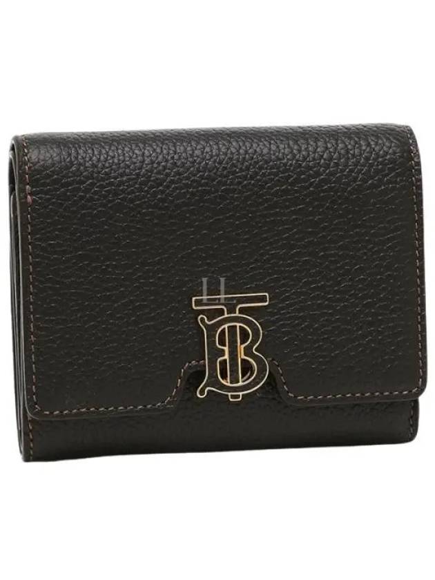 Monogram Motif Grainy Leather Folding Wallet Black - BURBERRY - BALAAN 2