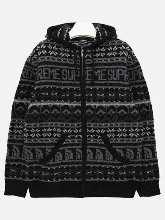 TNF zip up hooded sweater men s jacket FW22SK1 BLACK 1039943 - SUPREME - BALAAN 1