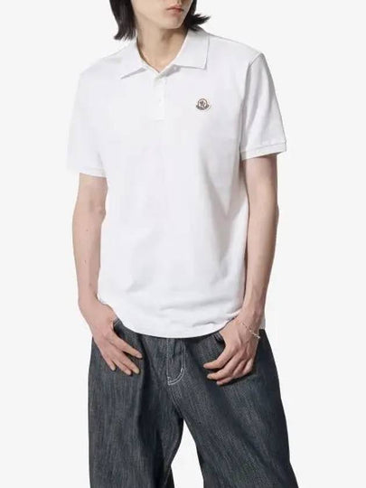 Logo Patch Short Sleeve Polo Shirt White - MONCLER - BALAAN 2