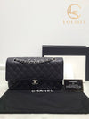 Used luxury goods Lewis It Black caviar silver classic flap shoulder bag medium size 28 - CHANEL - BALAAN 8