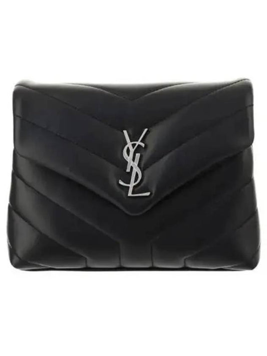 Toy Loulou Strap Shoulder Bag In Quilted Leather Black - SAINT LAURENT - BALAAN 2