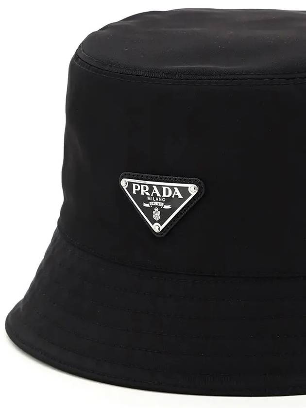 Re-Nylon Triangle Logo Bucket Hat Black - PRADA - BALAAN 5