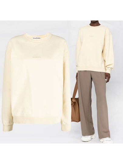 Mini Logo Crew Neck Sweatshirt Yellow - ACNE STUDIOS - BALAAN 2