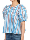 Striped Print Organic Cotton Blouse - GANNI - BALAAN 3