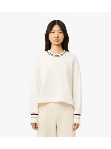 Women s Color Tipping Relaxed Fit Sweatshirt White - LACOSTE - BALAAN 1