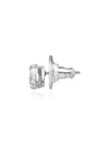 Matrix Trilliant Cut Stud Earrings White Silver - SWAROVSKI - BALAAN 4