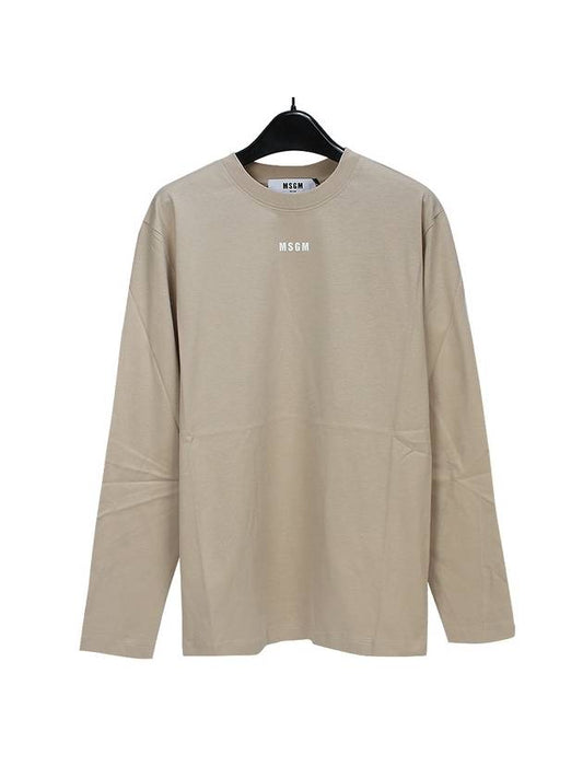 Women's Micro Logo Cotton Sweatshirt Beige - MSGM - BALAAN 1