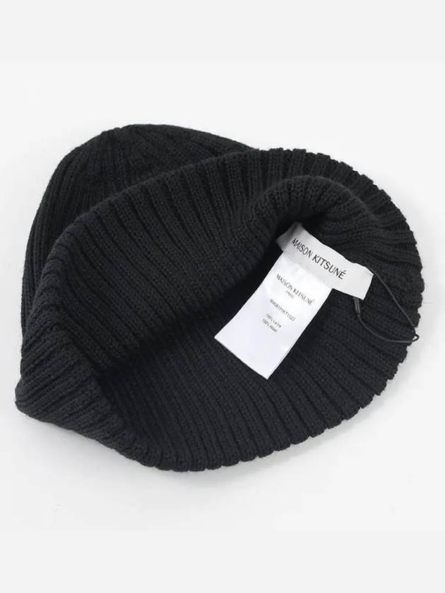 Wool Fox Head Beanie Black - MAISON KITSUNE - BALAAN 3