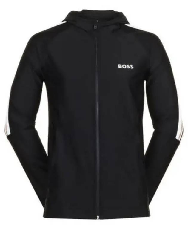 Logo Print Zip-Up Hoodie Black - HUGO BOSS - BALAAN 2