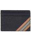 Icon Stripe Grainy Leather Card Wallet Black - BURBERRY - BALAAN 2