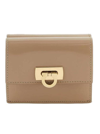 Salvatore Gancini Compact Halfwallet Beige - SALVATORE FERRAGAMO - BALAAN 1