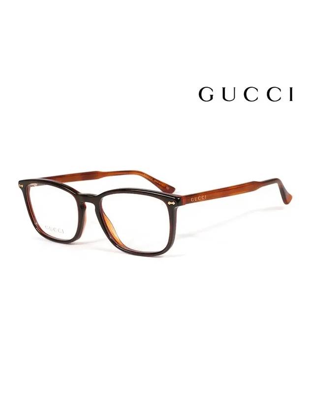 Eyewear Square Acetate Eyeglasses Brown - GUCCI - BALAAN 1