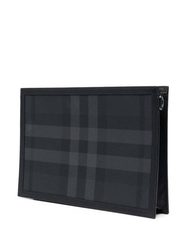 Check Small Logo Clutch Bag Black - BURBERRY - BALAAN 4