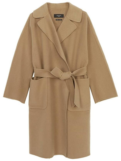 Rovo Wrap Wool Singe Coat Beige - MAX MARA - BALAAN 2