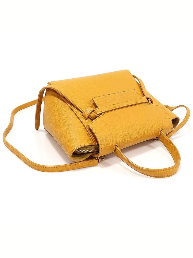 189003ZVA 11CL Yellow Grain Calfskin Nano Belt Bag 2WAY - CELINE - BALAAN 4