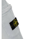 Compass Patch Cotton Jersey Track Pants Sky Blue - STONE ISLAND - BALAAN 4