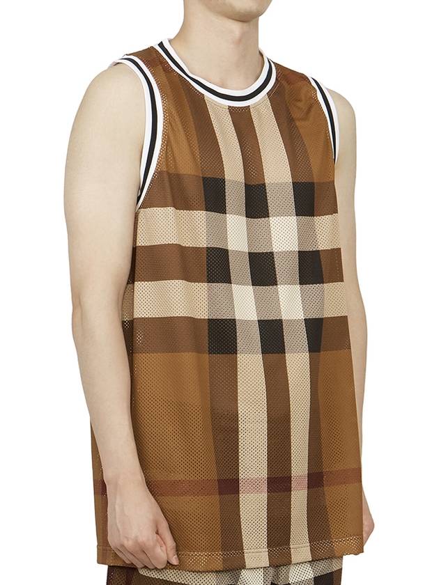 Check Print Mesh Vest Brown - BURBERRY - BALAAN 6