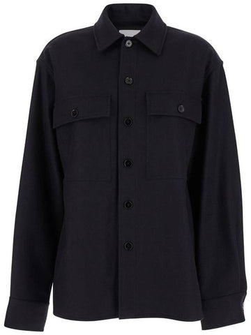 Black Shirt With Buttons In Wool Woman - JIL SANDER - BALAAN 1