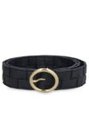 Maxi Intrecciato Leather Belt Black - BOTTEGA VENETA - BALAAN 2