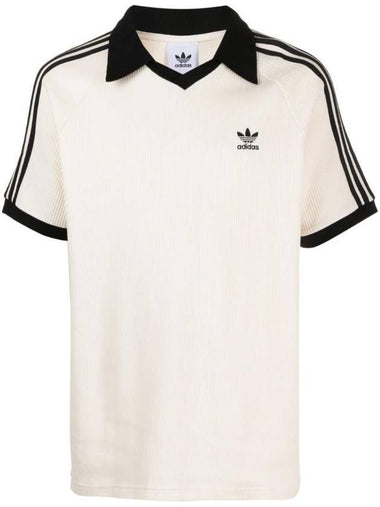 Adicolor Classic Waffle Short Sleeve Polo Shirt Wonder White - ADIDAS - BALAAN 1