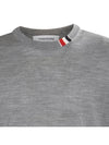 Intarsia Stitch Crew Neck Merino Wool Knit Top Light Grey - THOM BROWNE - BALAAN 6