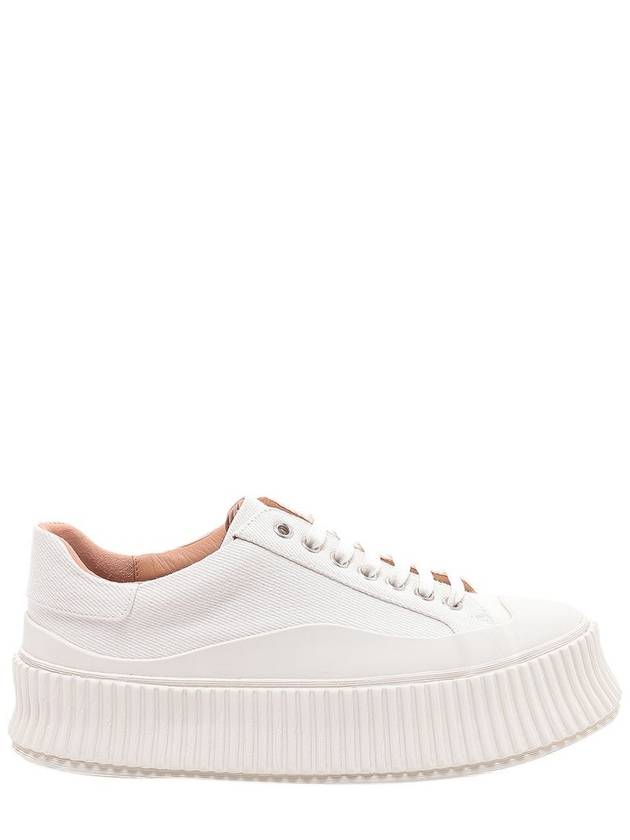 Canvas Platform Low Top Sneakers White - JIL SANDER - BALAAN 3