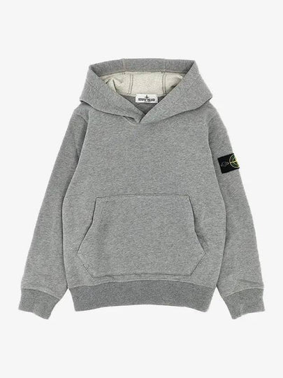 Kids 61620 Organic Cotton Fleece Hoodie Grey - STONE ISLAND - BALAAN 2