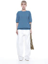 Women s LCRHK SK Linen Cable Round Half Knit Sky - CHANCE'S NOI - BALAAN 5