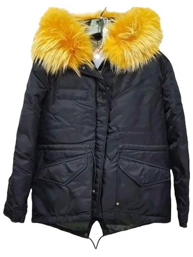 Mr and Mrs Spur OV035 C9133 Yellow Fur Jacket Black MRMRS ITALY - MR & MRS ITALY - BALAAN 1