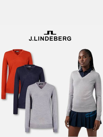 Amaya V-neck golf sweater knitsweater GWKW05687 - J.LINDEBERG - BALAAN 1