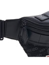 Jungle Logo Patch Leather Belt Bag Black - KENZO - BALAAN 11