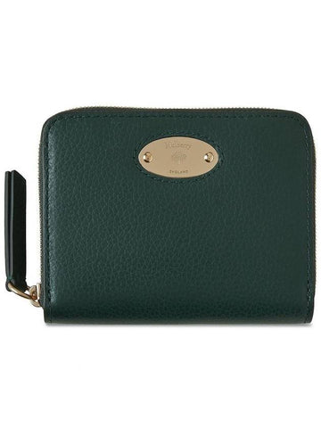 Plaque Zip Around Classic Grain Half Wallet Green - MULBERRY - BALAAN 1