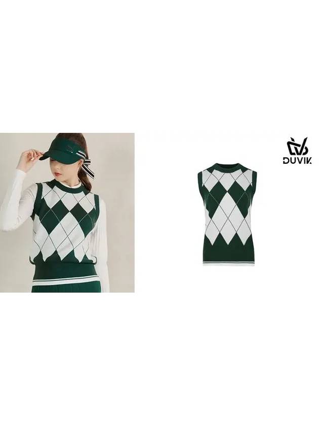 Round Deformation Argyle Knit Vest DD3WSV271DG - DUVIK - BALAAN 7