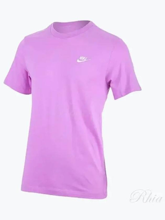 Sportswear Club Short Sleeve T-Shirt Purple - NIKE - BALAAN 2