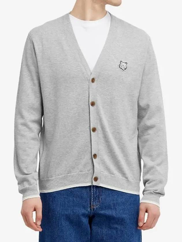 Bold Fox Head Cotton Cardigan Grey - MAISON KITSUNE - BALAAN 2