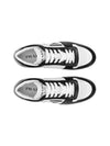 Men's Downtown Triangle Logo Leather Low Top Sneakers White Black - PRADA - BALAAN 4