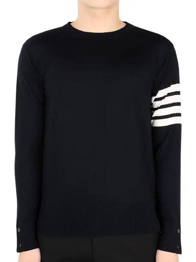 4 Bar Armband Classic Merino Wool Knit Top Navy - THOM BROWNE - BALAAN 2