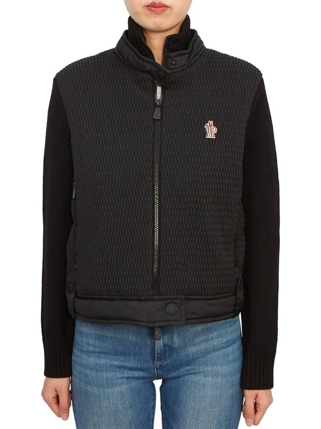 Arm Lettering Logo Padded Cardigan Black - MONCLER - BALAAN 3