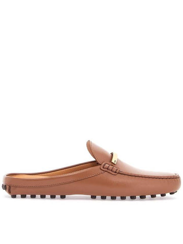 dark brown calfskin slip-on with metal detail - TOD'S - BALAAN 1