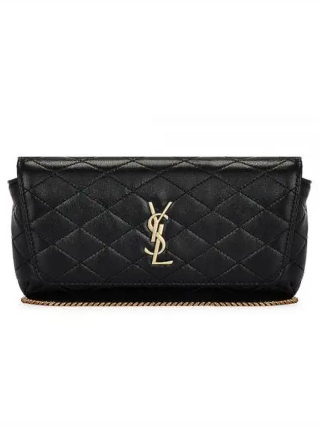 Gaby Chain Quilting Leather Cross Bag Black - SAINT LAURENT - BALAAN 2