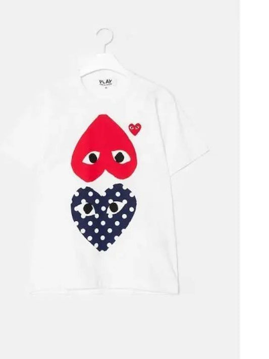 Women s Polka Dot Upside Down Heart T Shirt White Domestic Product GM0023022211059 - COMME DES GARCONS PLAY - BALAAN 1