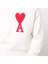 Big Heart Logo Knit Top White - AMI - BALAAN 4