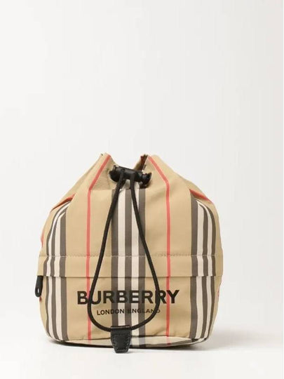 Icon Stripe Econyl Drawcord Bucket Bag Archive Beige - BURBERRY - BALAAN 2