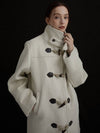 High Neck Wool Half Duffle Coat Ivory - MANAVIS7 - BALAAN 4