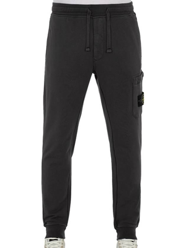 Wappen Patch Cotton Fleece Track Pants Black - STONE ISLAND - BALAAN 2