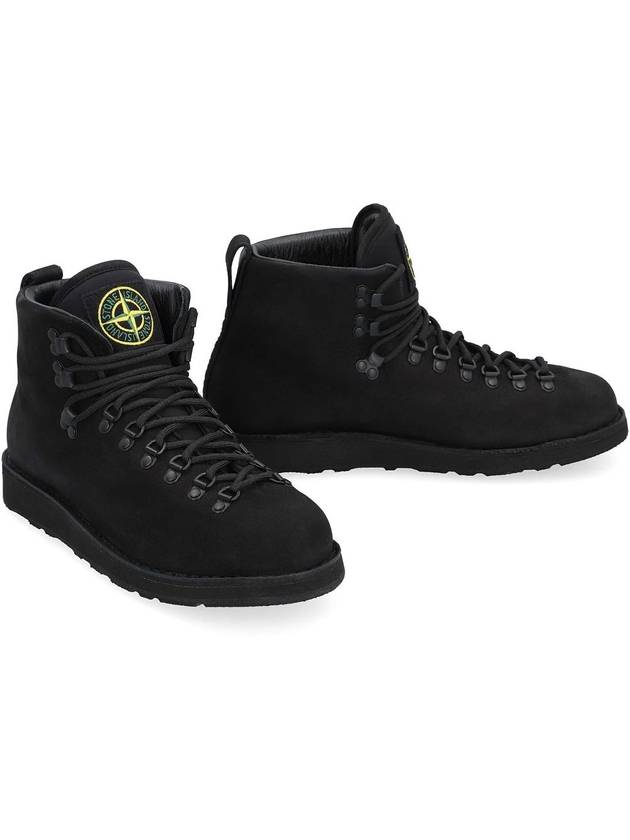 Stone Island Leather Lace-Up Boots - STONE ISLAND - BALAAN 3