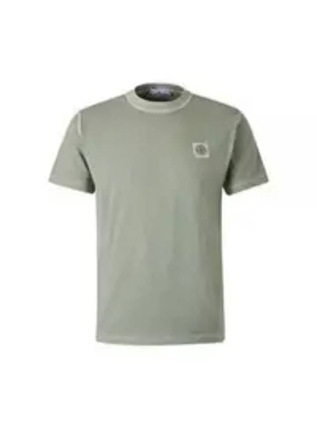 Logo Crew Neck Cotton Short Sleeve T-Shirt Sage - STONE ISLAND - BALAAN 1