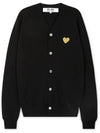 Comme des Garçons Men's Heart Wappen Black Cardigan AZ N050 051 1 - COMME DES GARCONS PLAY - BALAAN 3